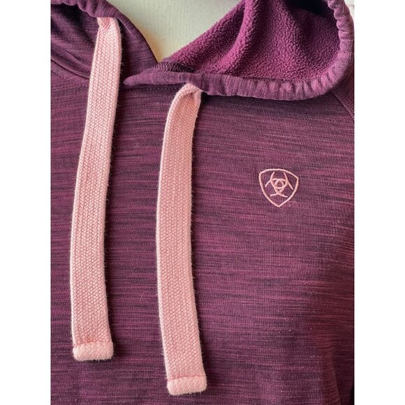 Ariat Tek Cold Series Sweatshirt‎ Hoodie Small Maroon Fleece Pullover Cowgirl - Picture 9 of 10